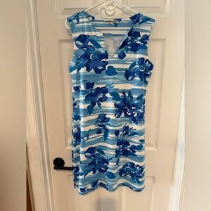 Barbara Gerwit • NEVER WORN • Sleeveless Blue & White Floral Dress • Large